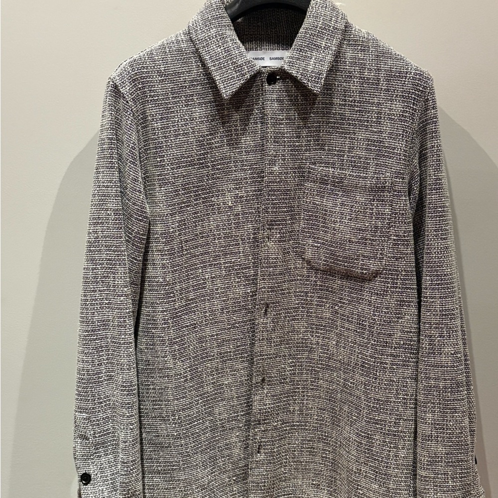 SAMSOE Black and White Shirt Jacket